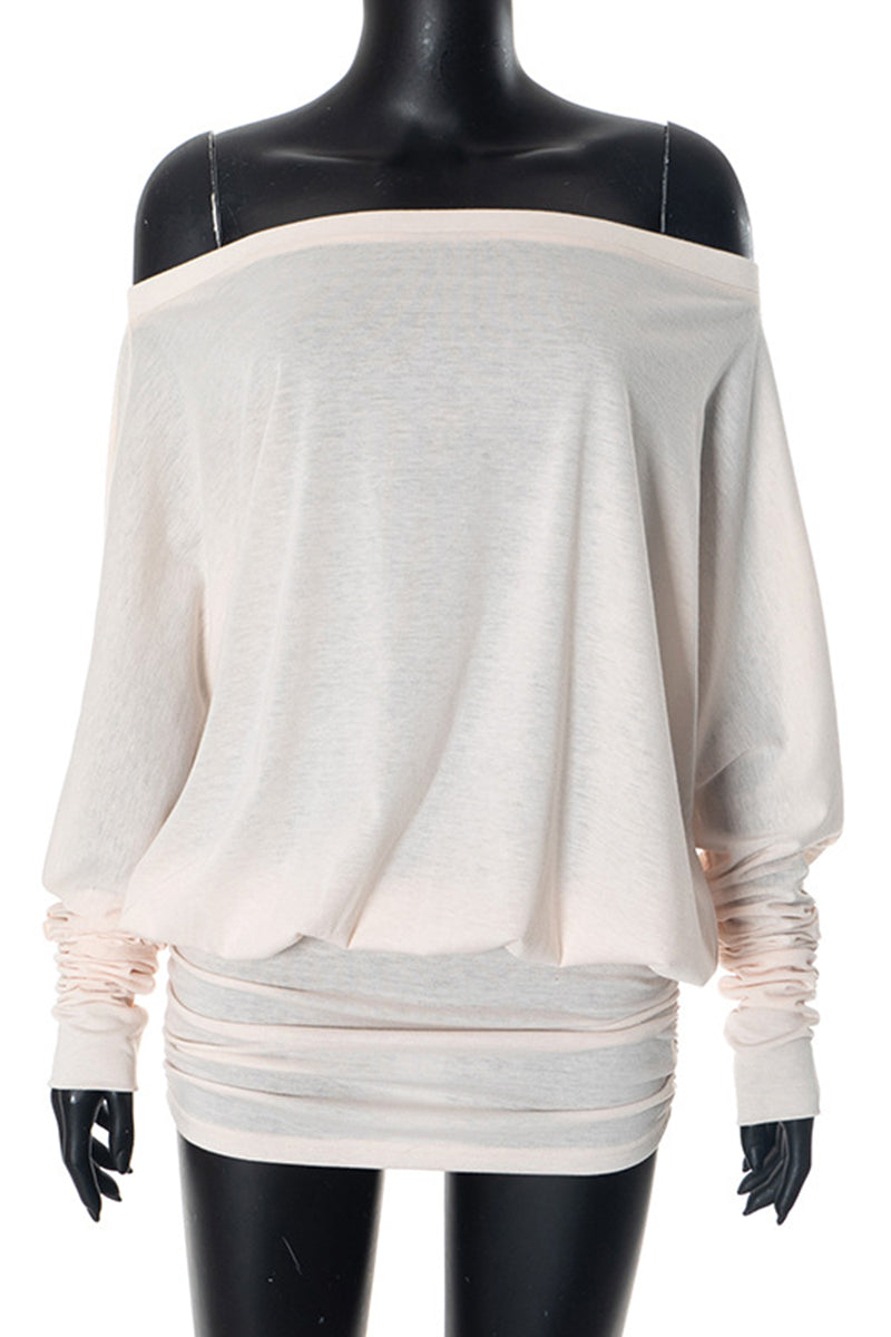 Off-Shoulder Ruched Casual Dress