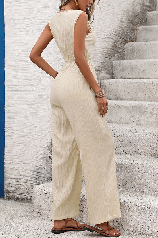 Sleeveless Drawstring Waist Jumpsuit