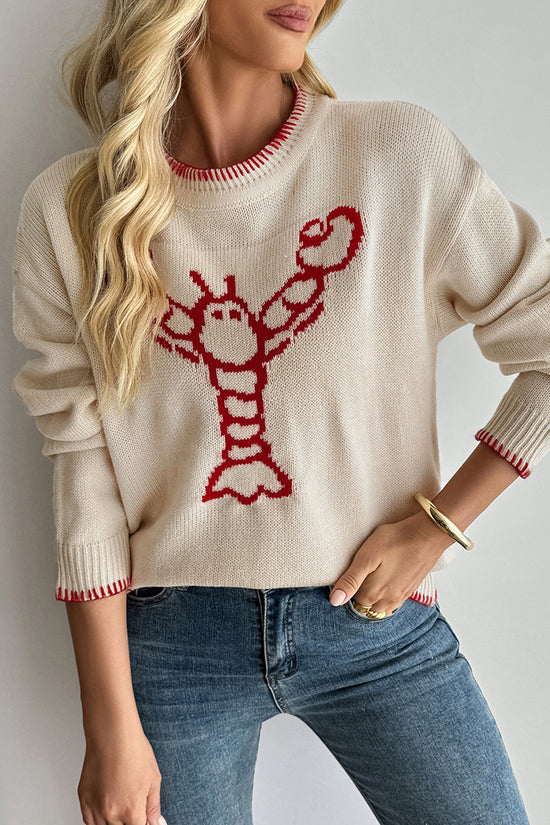 Playful Lobster Graphic Sweater