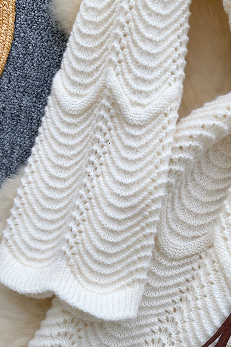 Wave Pattern Knit Sweater