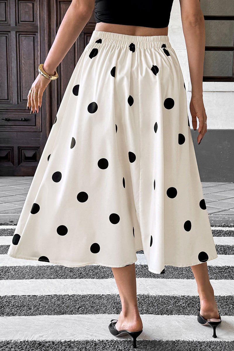 Polka Dot Midi Skirt
