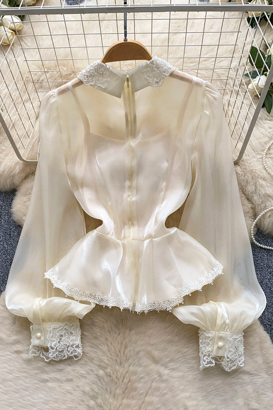 Elegant Lace Long Sleeve Blouse