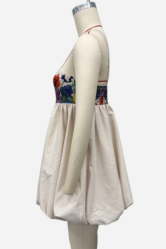 Print Strap Casual Bubble Dress