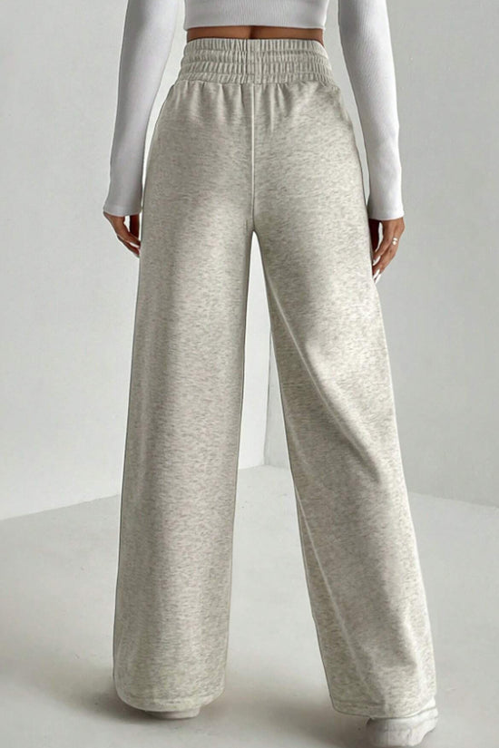 High-Waisted Wide-Leg Casual Pants