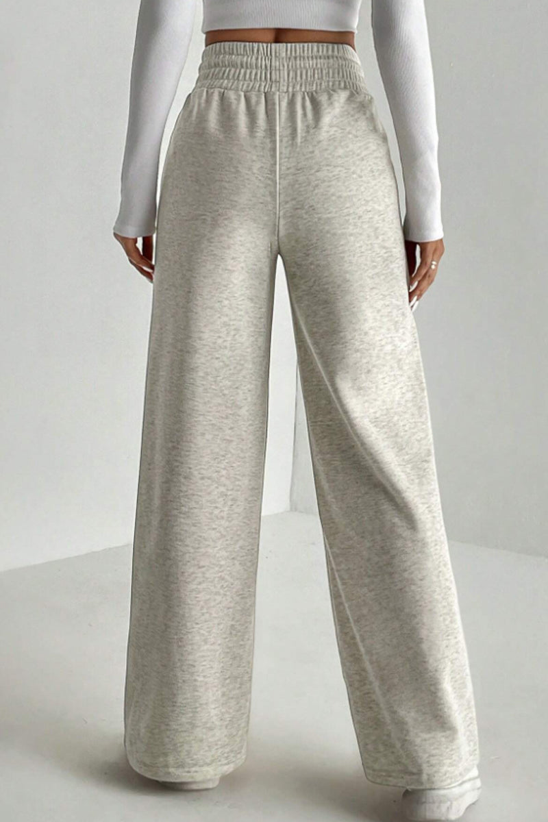 High-Waisted Wide-Leg Casual Pants