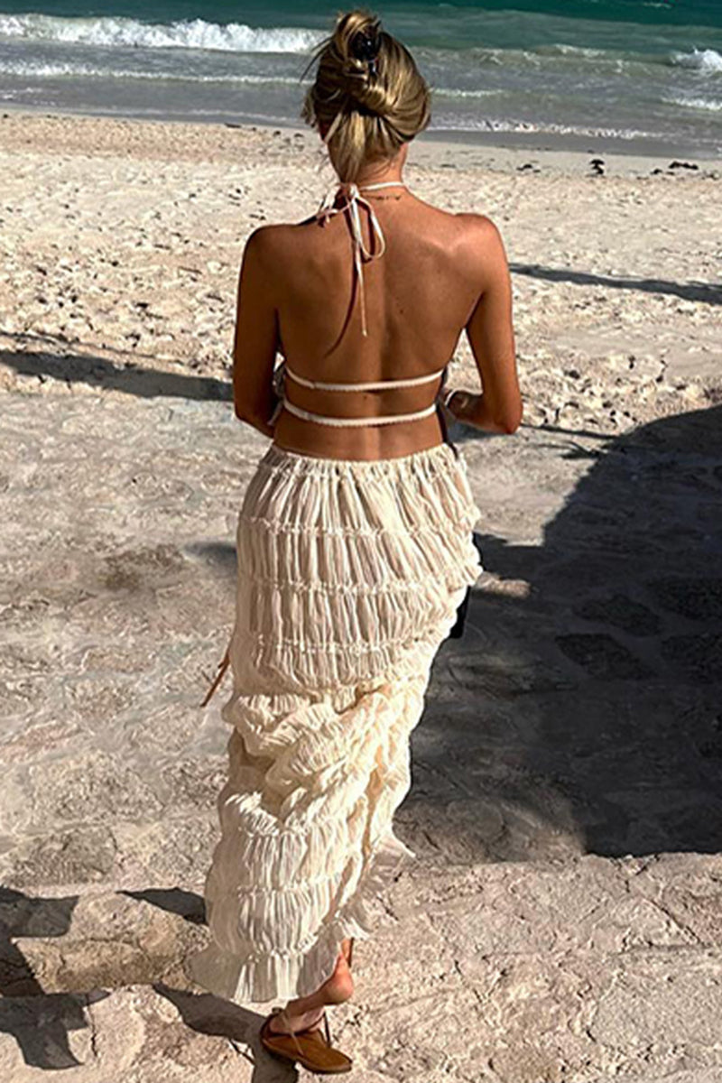 Elegant Halter Skirt Set