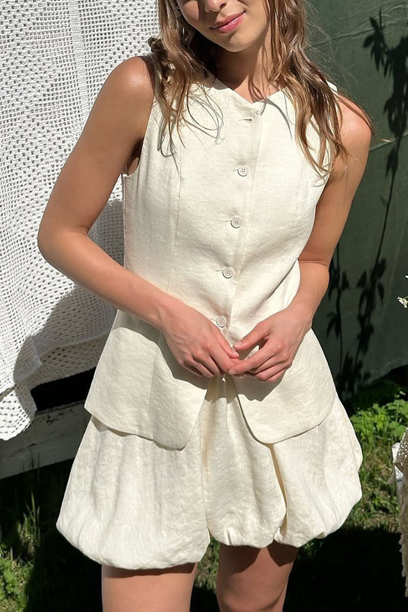 Elegant Sleeveless Skirt Set