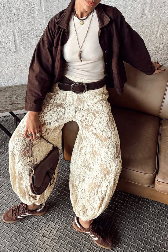 Elegant Lace Casual Pants