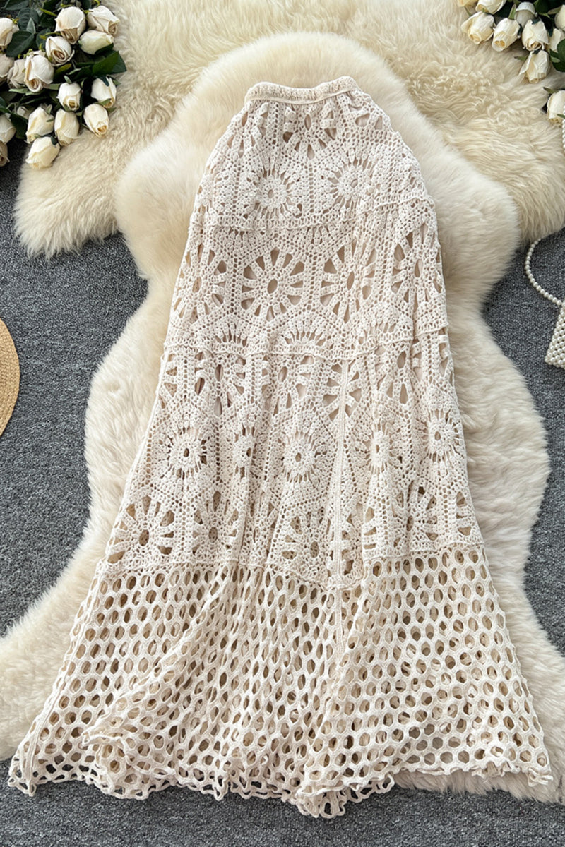 Crochet Patterned Midi Skirt