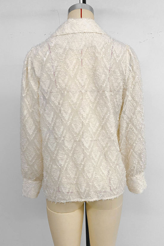 Textured Button-Up Blouse