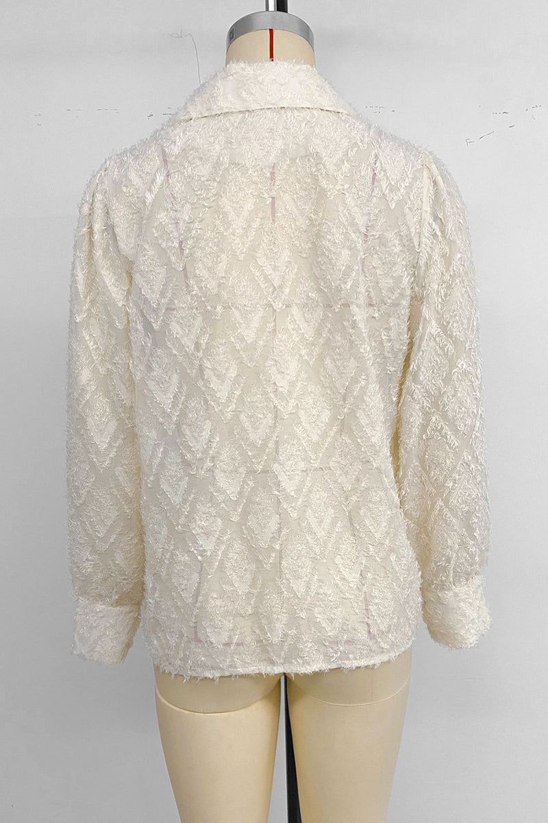 Textured Button-Up Blouse