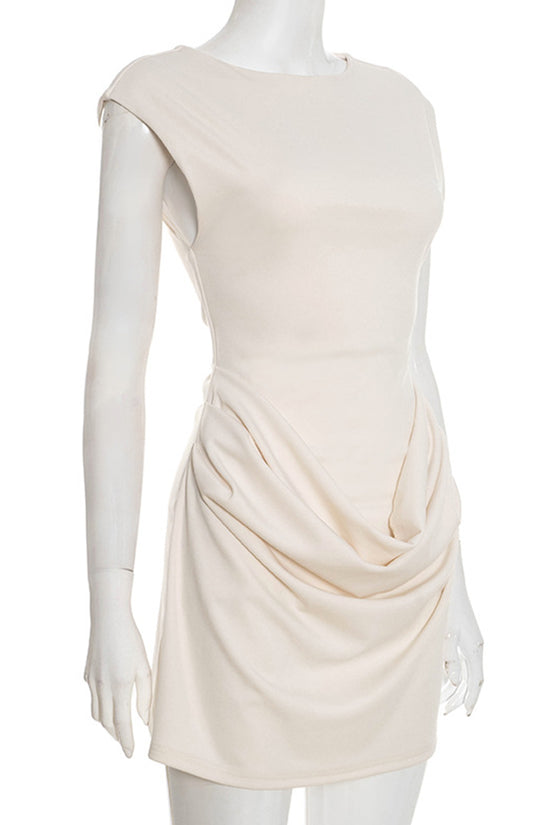 Draped Sleeveless Casual Dress