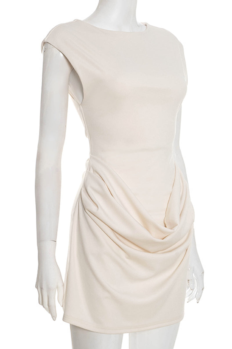 Draped Sleeveless Casual Dress