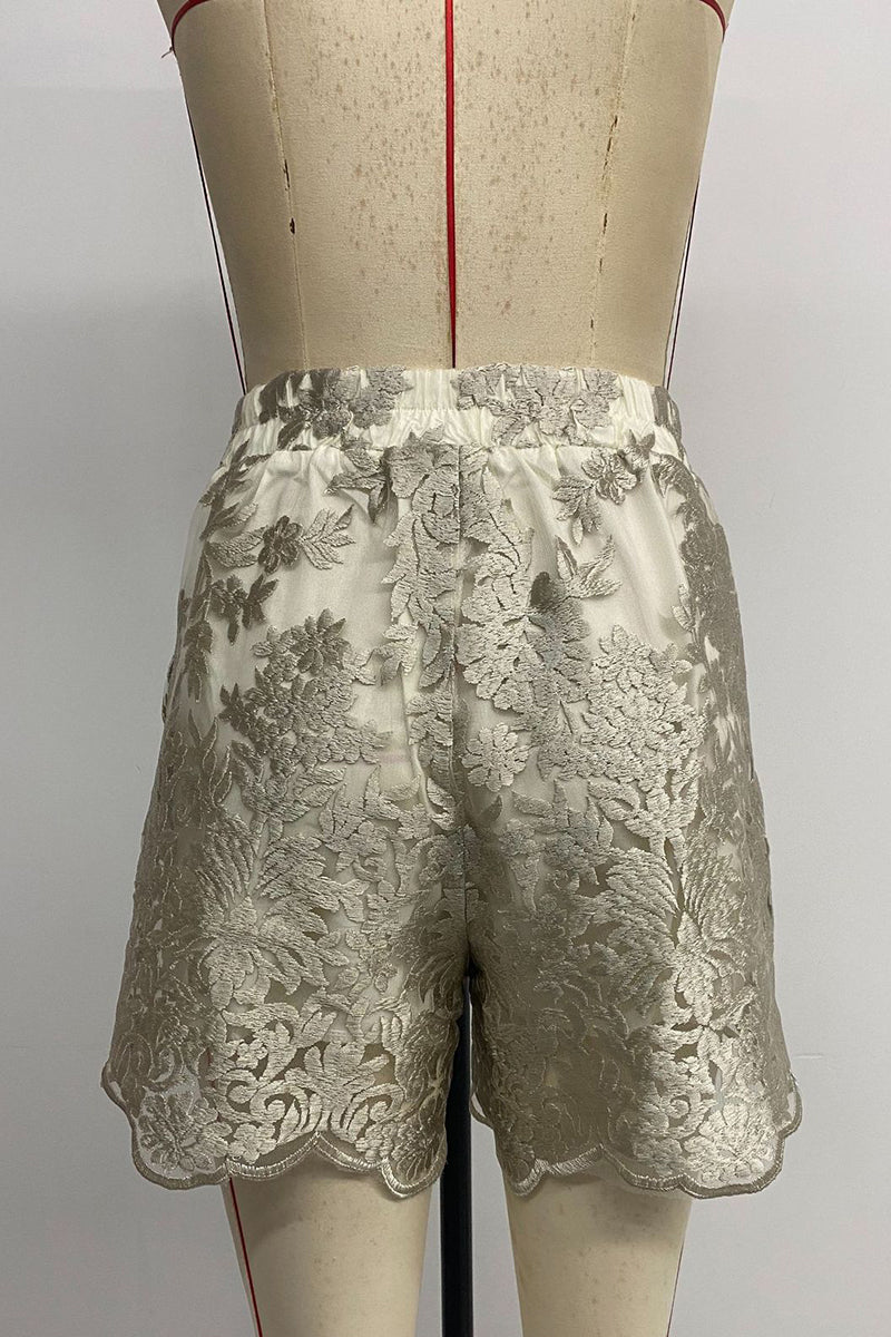 Elegant Lace Casual Shorts
