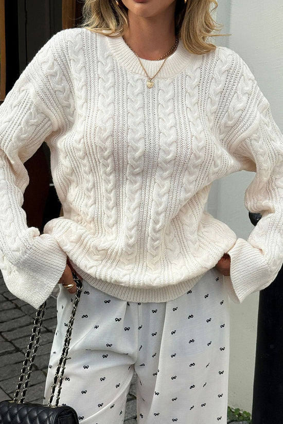 Cable Knit Long Sleeve Sweater