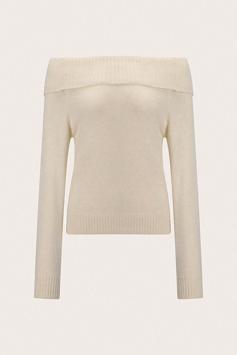 Off-Shoulder Ribbed Sweater