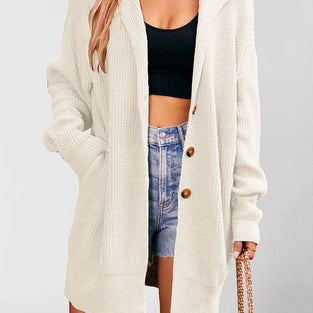 Cozy Knit Hooded Cardigan