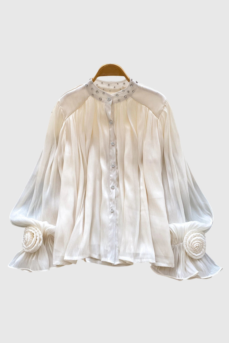 Embellished Flowing Sleeve Blouse