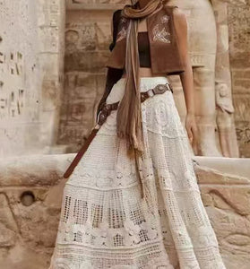 Boho Crochet Maxi Skirt