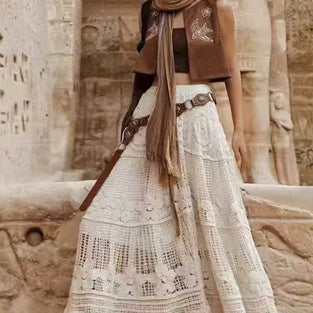 Boho Crochet Maxi Skirt
