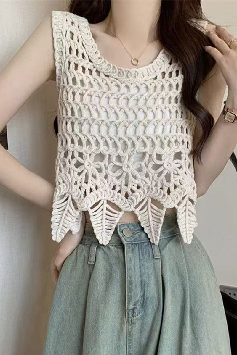 Crochet Fringe Sleeveless Tank Top