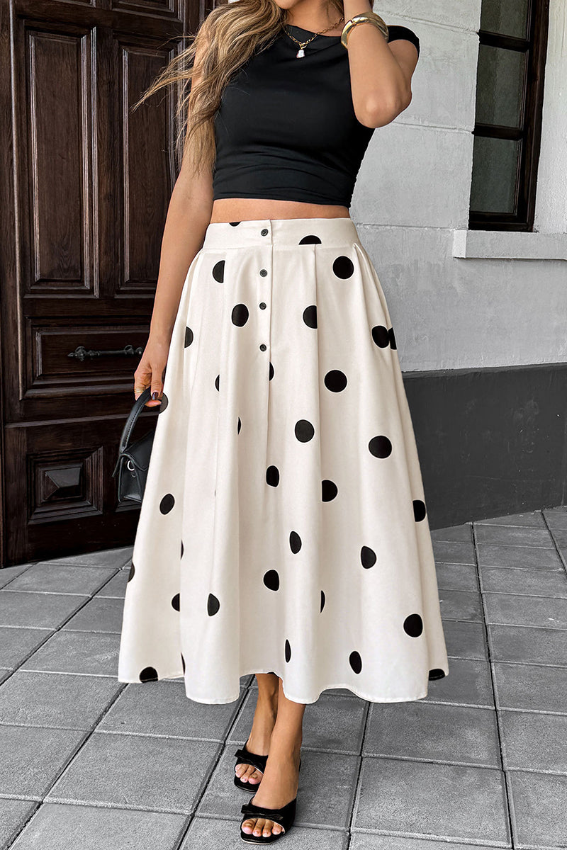 Polka Dot Midi Skirt