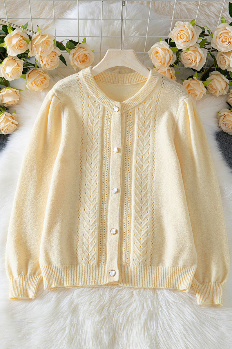Elegant Knitted Button-Up Cardigan