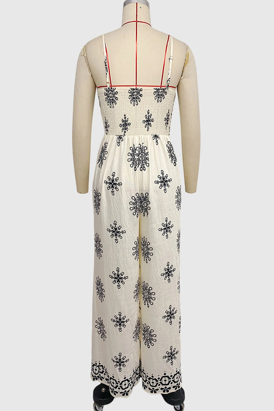 Patterned Sleeveless Bodycon Jumpsuit
