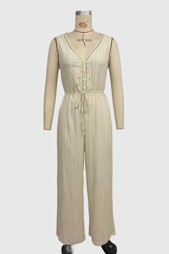 Sleeveless Drawstring Waist Jumpsuit