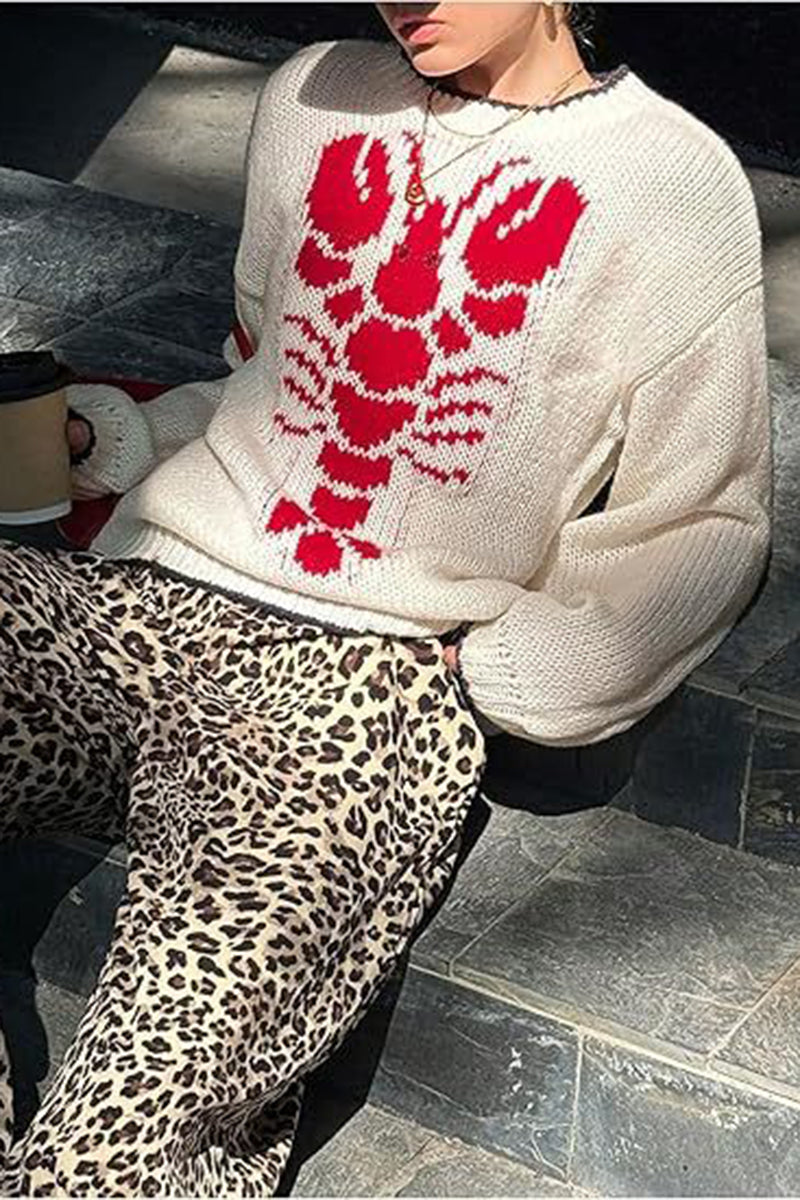 Lobster Graphic Oversized Sweater