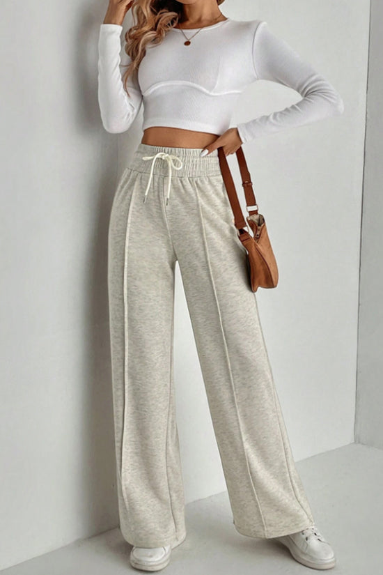 High-Waisted Wide-Leg Casual Pants