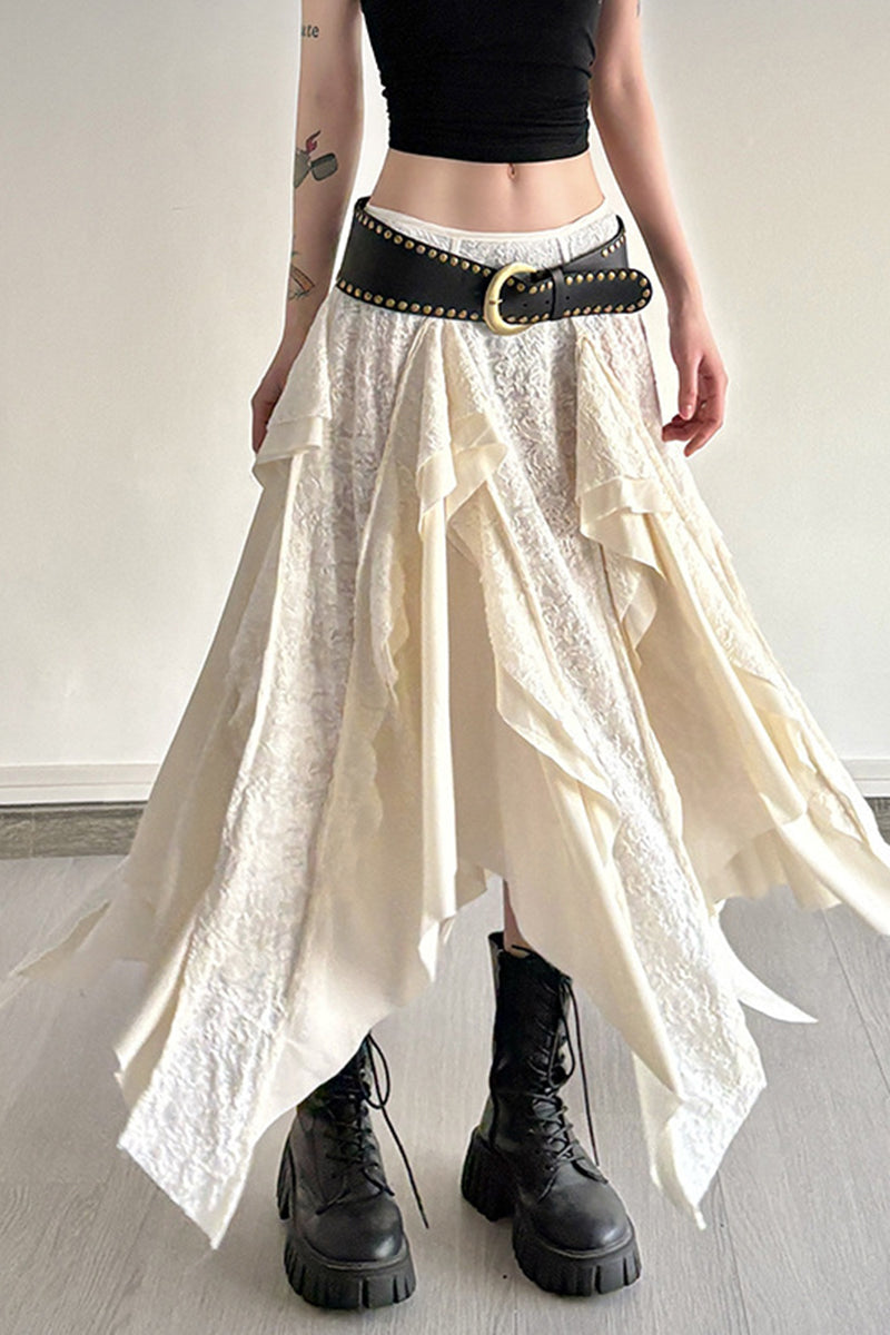 Asymmetrical Layered Midi Skirt