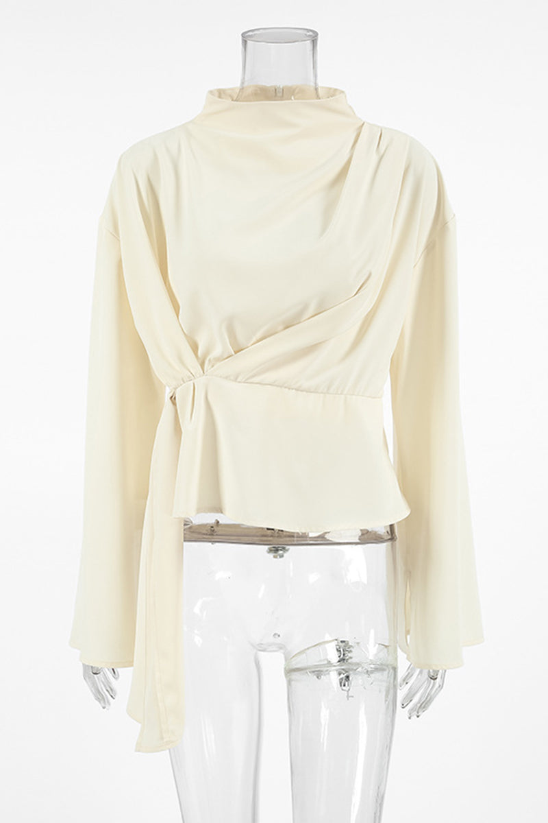Elegant Wrap Long Sleeve Blouse