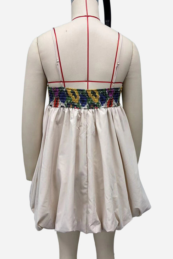 Print Strap Casual Bubble Dress
