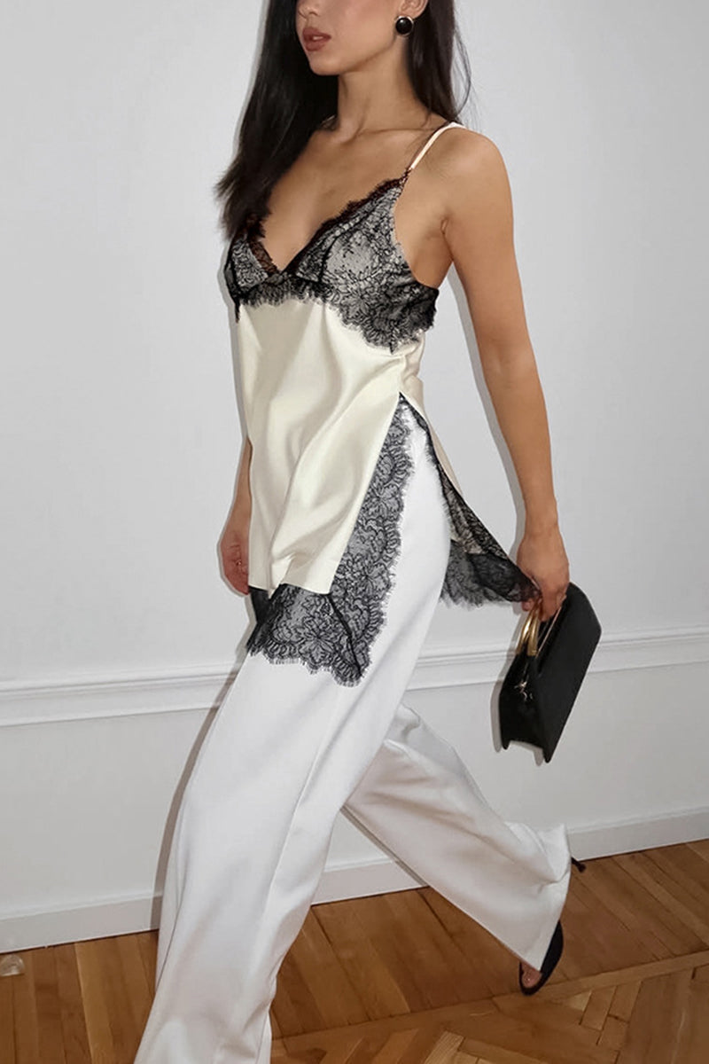 Lace Trim Sleeveless Camisole Top