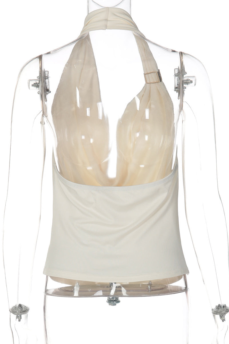 Draped Halter Tank Top