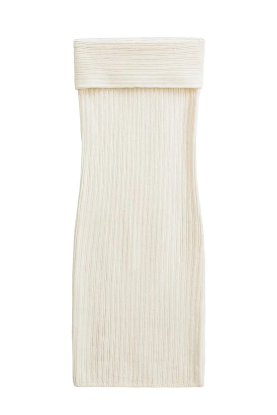 Ribbed Foldover Casual Dress