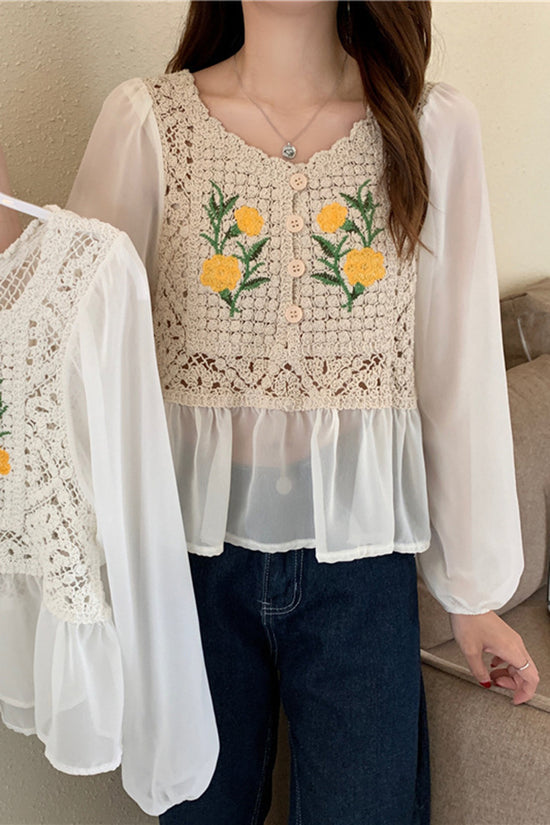 Floral Crochet Blouse