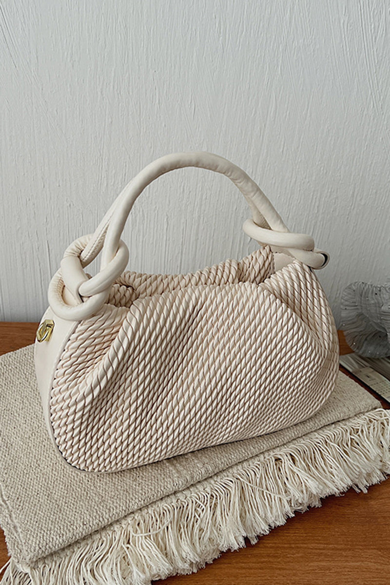 Knotted Handle Woven Texture Handbag
