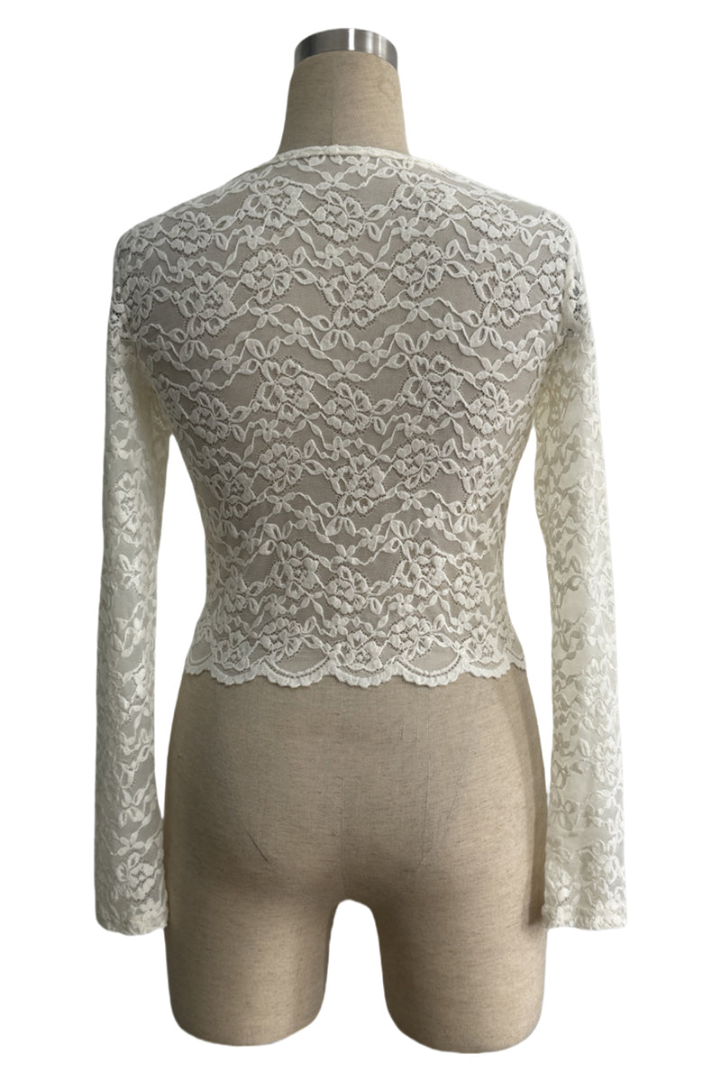 Chic Lace Long Sleeve Crop Top