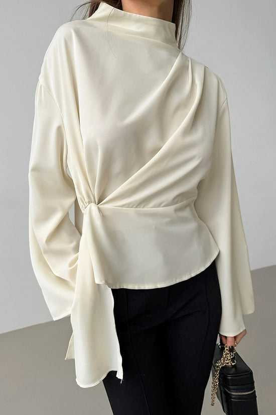 Elegant Wrap Long Sleeve Blouse