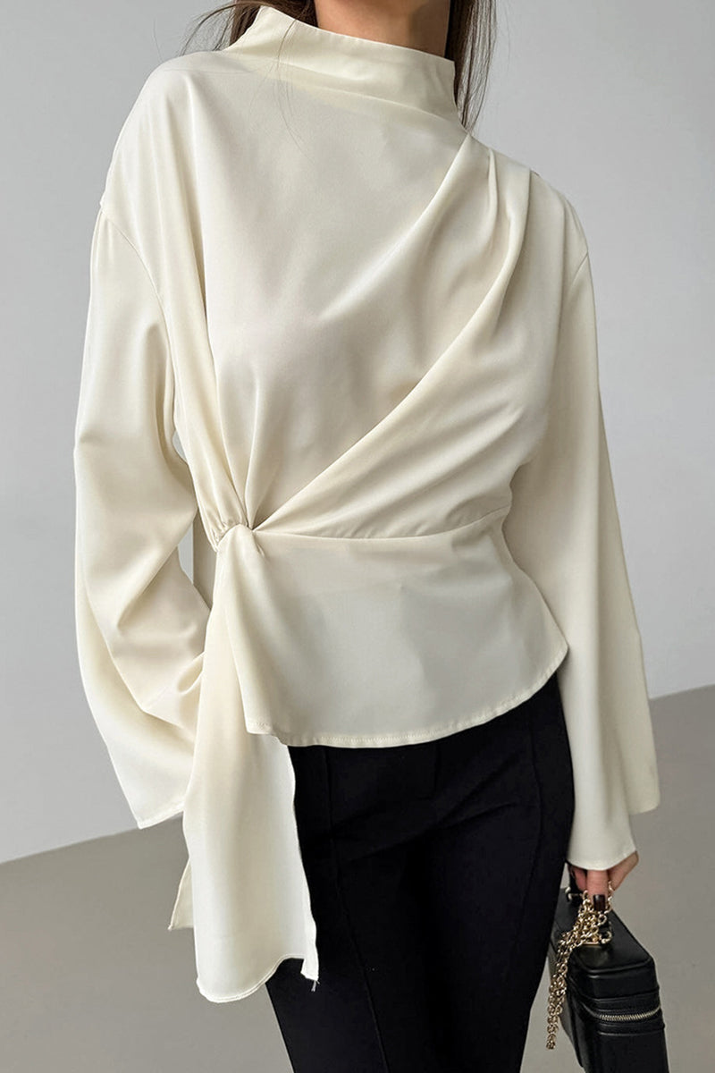 Elegant Wrap Long Sleeve Blouse