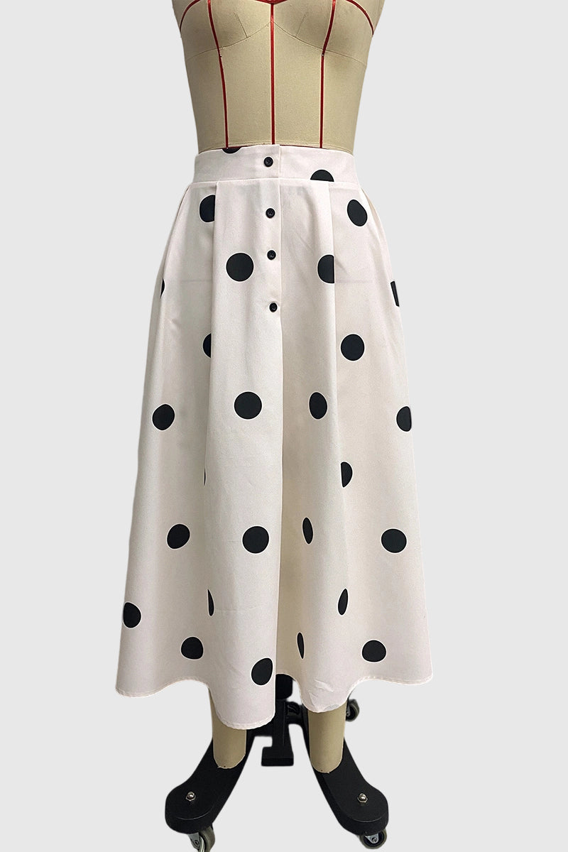 Polka Dot Midi Skirt