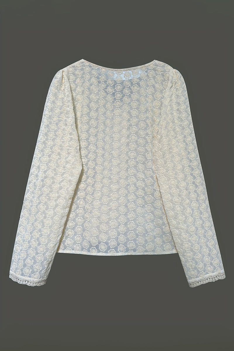 Elegant V-Neck Button-Up Blouse