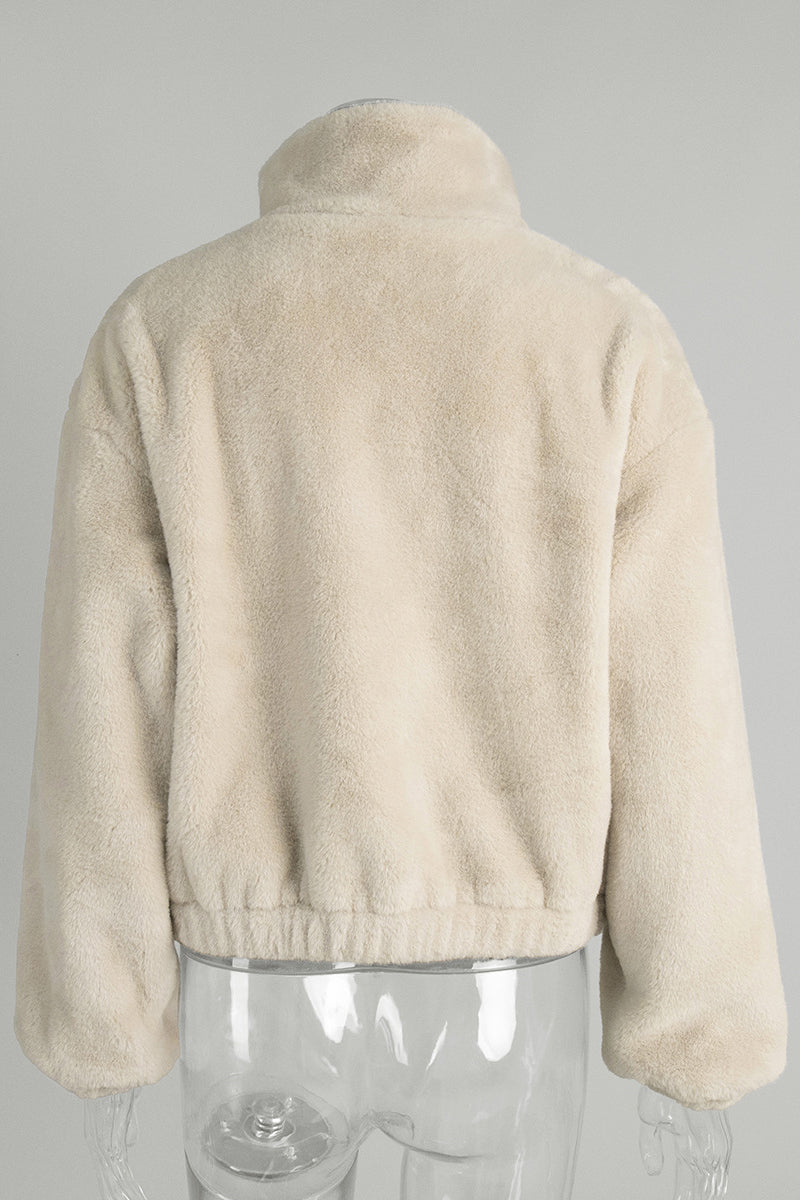 Chic Mock Neck Zip-Up Jacket
