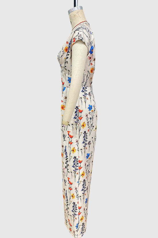 Floral V-Neck Sleeveless Jumpsuit