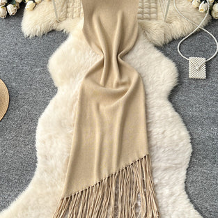 Sleeveless Fringe Bodycon Casual Dress