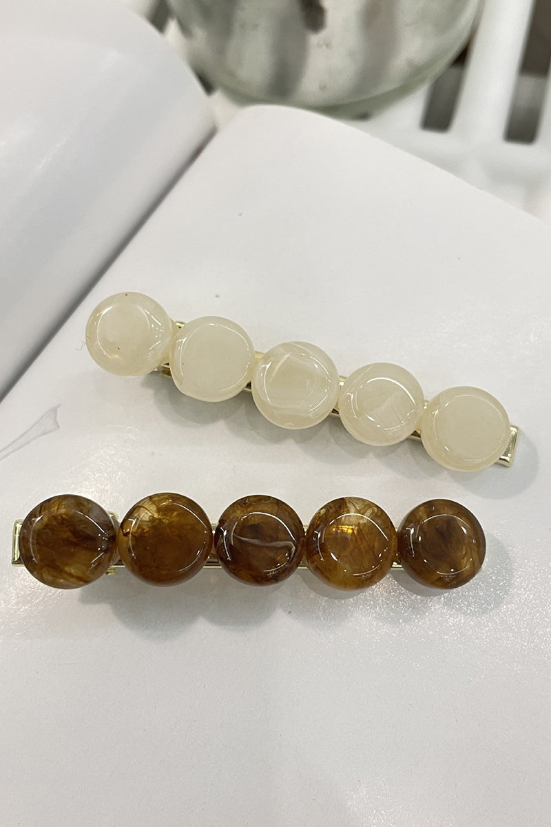 Elegant Round Stone Hair Clip