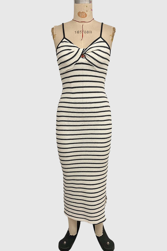 Striped Sleeveless Midi Dress