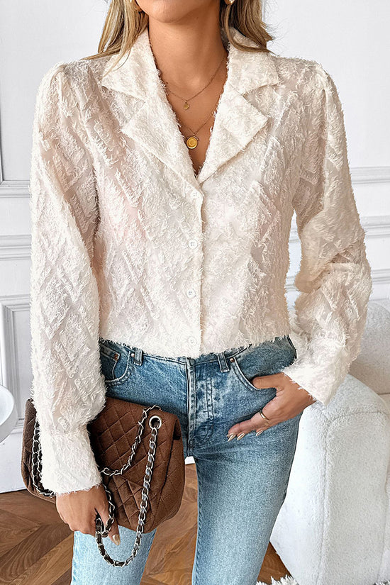 Textured Button-Up Blouse